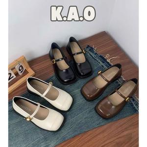 Giày Búp Bê Nữ Mũi Vuông Da Mềm Dễ Phối Đồ, Giày Nữ Mary Jane Đế Thấp Chống Trơn Trượt H1 - Tiệm của Kao