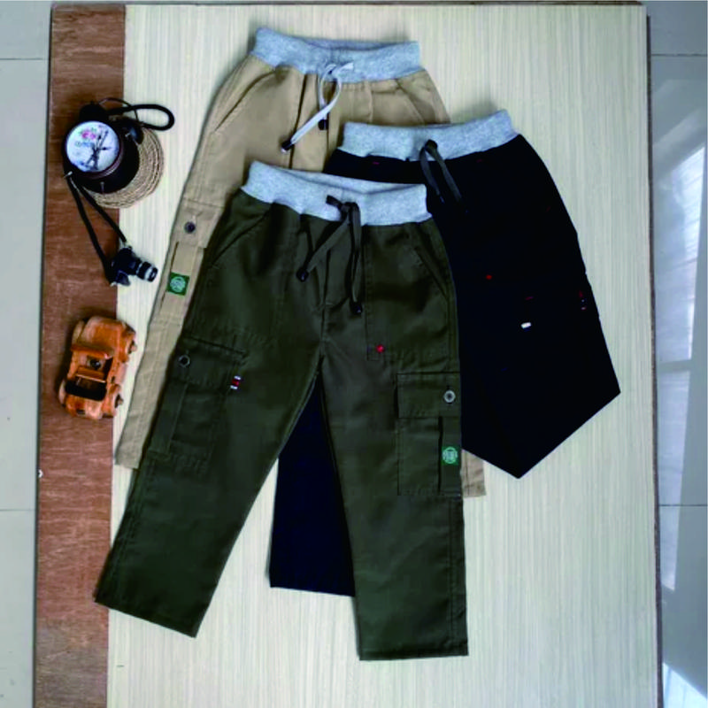 Celana Panjang Chinos Cargo Anak Usia 8 - 13 Tahun Reguler Chino Kargo Casual Lebaran Kolor Pinggang Rib Premium Distro 1