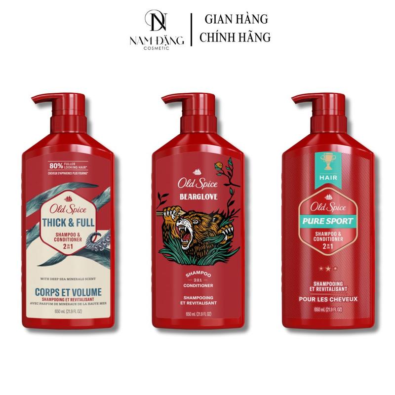 Dầu gội Old Spice 650ml chính hãnġ nhiều mùi hương – Tăng độ phồng hương thơm sảng khoái
