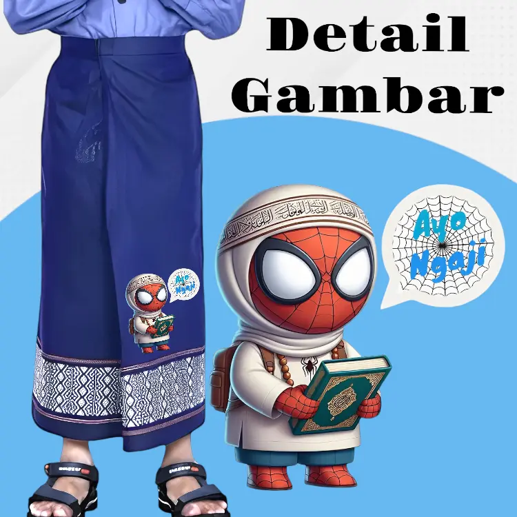 sarung instan anak Motif karakter Muslim / sarung anak instan Tenun / sarung anak 2-9 tahun / sarung instan anak laki laki 6