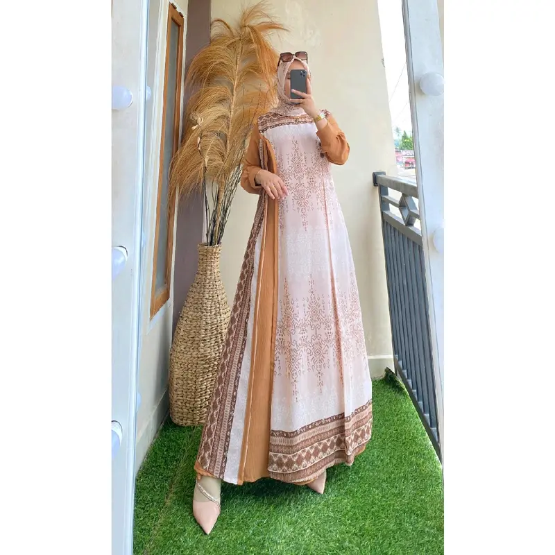 Gamis Set Hijab Saviera Motif 1