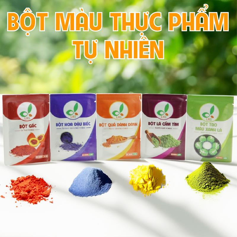 Gói Bột màu thực phẩm làm bánh rau củ quả tự nhiên bột lá cẩm | đậu biếc | gấc | dành dành | lá dứa
