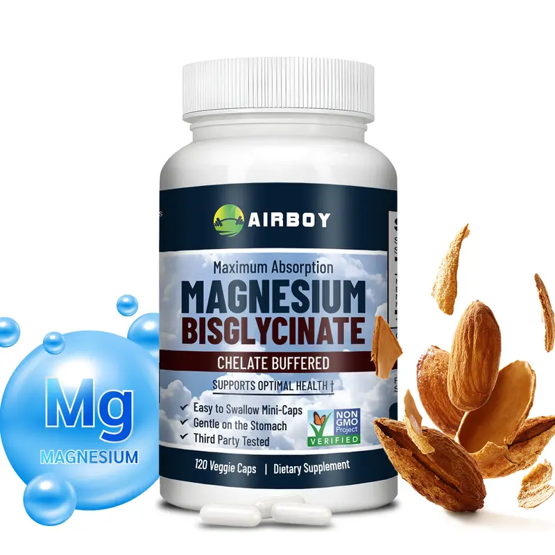 Magnesium Bisglycinate Chelate Buffered - Mudah Ditelan - 400 mg - Sangat Mudah Diserap - Mendukung Kesehatan - Non-GMO - 60, 120 Kapsul/Botol 0