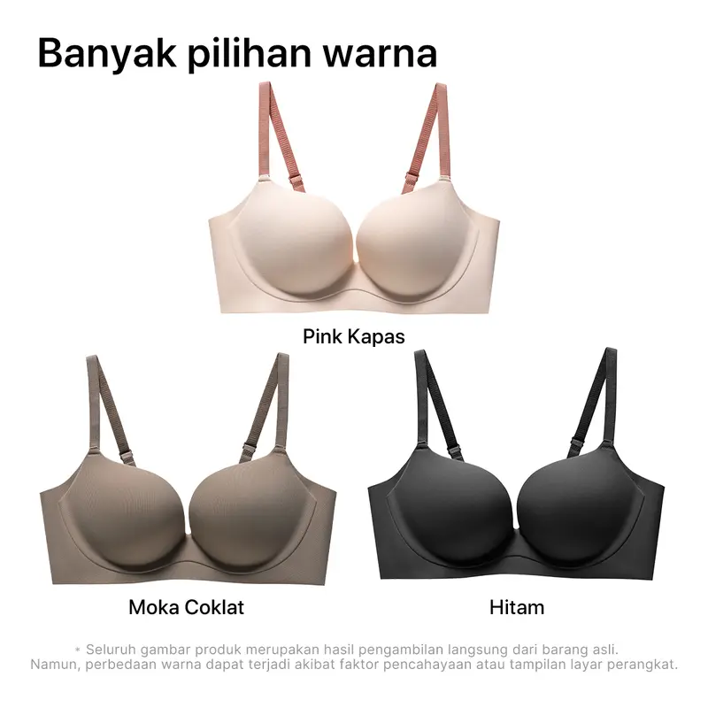 [EXCLUSIVE]GRENEY-Gbras-Bra One Piece Warna Bh Wanita Beha Pakaian Dalam Basic Tanpa Kawat Cewek Lingerie Plain Desain Kontras Push up Berbentuk Dan Nyaman  Busa Tingkatkan Mengumpulkan PD Wireless Seamless Cantik  Tipis Dewasa-89616 1