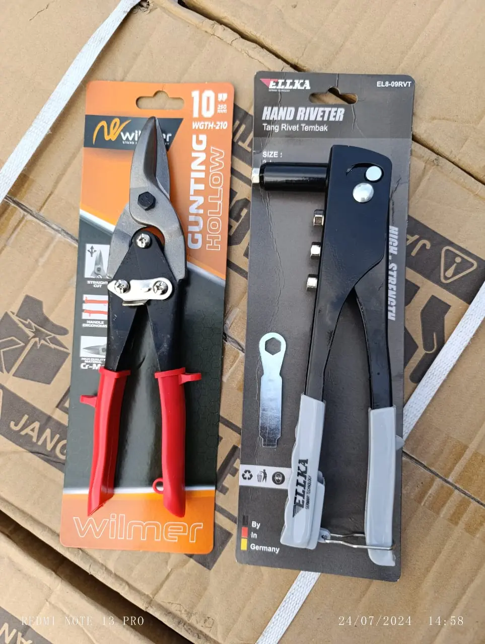MURAH Paket Hemat Baja Ringan 2 Item Tang Rivet 4 Ukuran dan Gunting Hollow Lurus 10inc