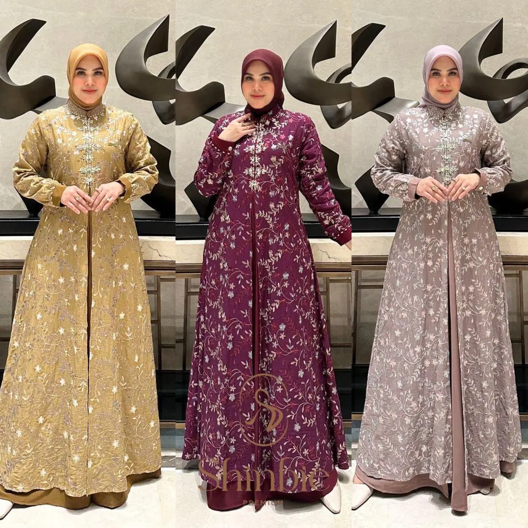 Baju Muslim Amira dress by Shinbie untuk Wanita Gamis Dewasa Mewah Kondangan Syari Lebaran