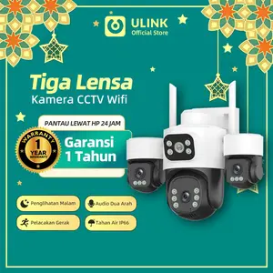 [Tiga lensa] V380 H30 luar ruangan Kamera keamanan luar ruangan nirkabel WiFi tiga lensa kamera IP rumah pelacakan potret otomatis dengan SD CCTV [Garansi]