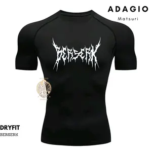 Baju Olahraga kompresi Ketat Berserk font/ Baju Font/ Baju Olahraga kompresi Ketat