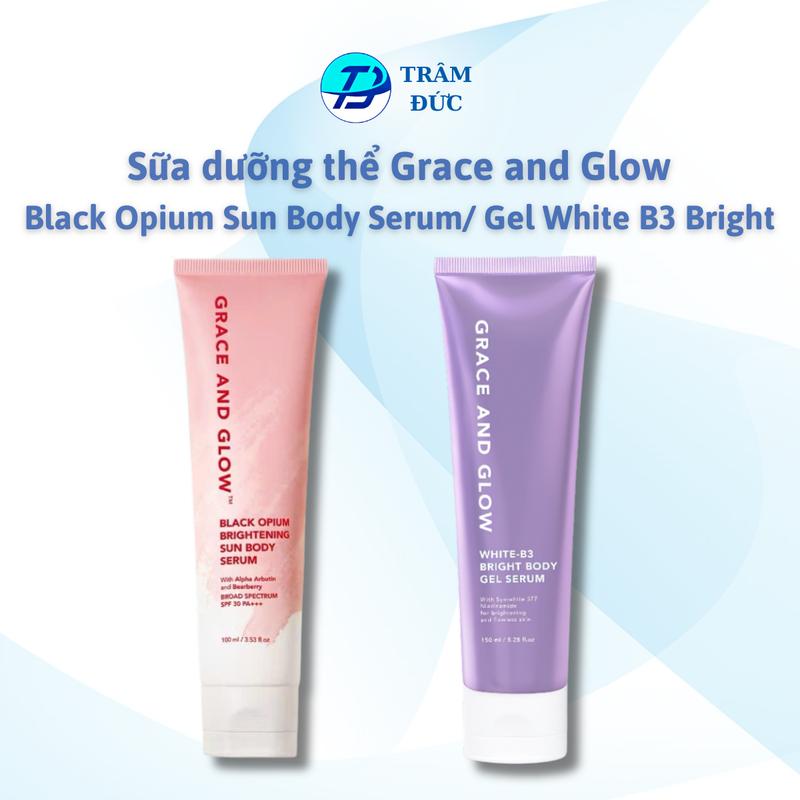 Grace and Glow Sữa dưỡng thể kem chống nắng body Black Opium Sun Body Serum Hỗ trợ làm sáng Gel White B3 Bright