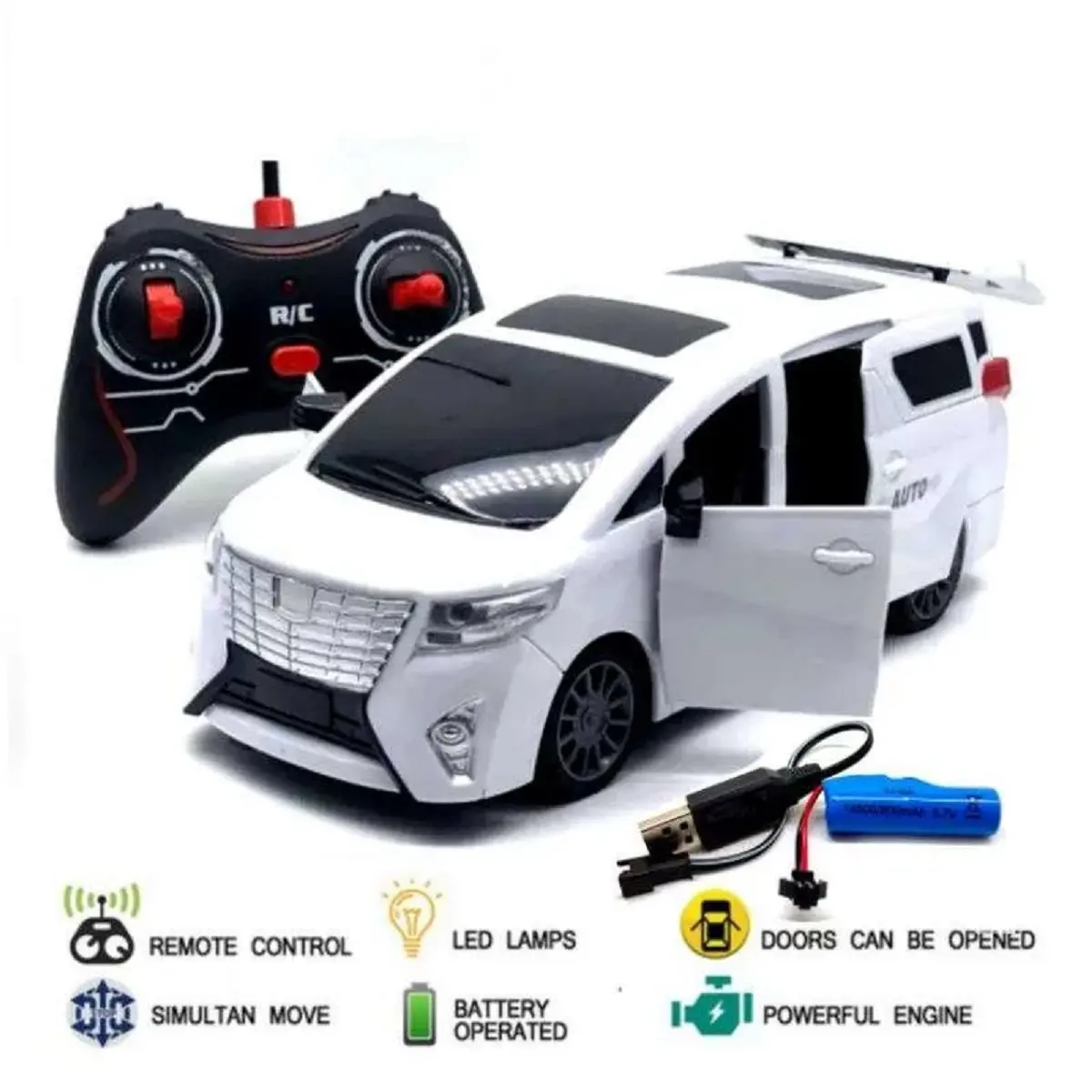 MAINAN ANAK MOBIL REMOTE CONTROL RC ALPHARD MODEL CAR 1:18 CHARGE Lampu Toys Kado Kontrol