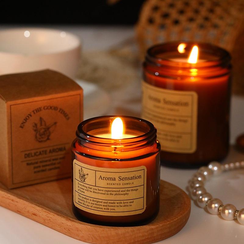 [SG Seller] Scented Candle Aroma Sensation great for birthday gift- Brown Bottle 35g/ 100g 0