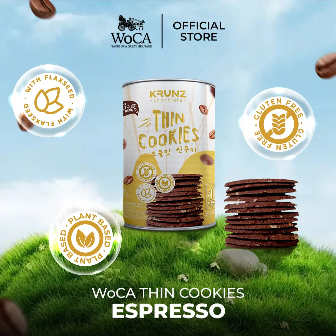 WoCA Krunz Chocolate Thin Cookies Espresso