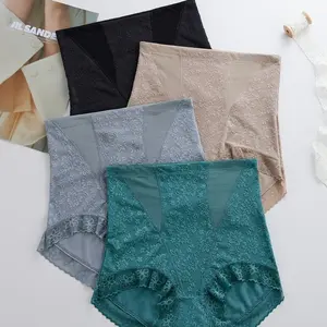 【3PCS】 SaSaQueen Celana Shapewear High Waist Mewah dengan Crotch Katun Anti-Bakteri, Renda, Bernapas, Dingin, Elastis Tinggi, Pengangkat Bokong -815