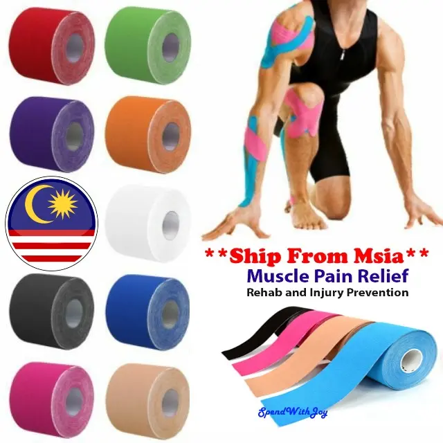 【SpendWithJoy】Kinesiology Sport Elastic Tape Athletic Sport Elastic Wrap Adhesive Tape Protector Exercise Outdoor Sukan