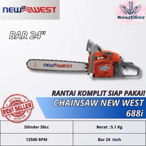 Mesin Chainsaw New West 688i Bar 24inch full set
