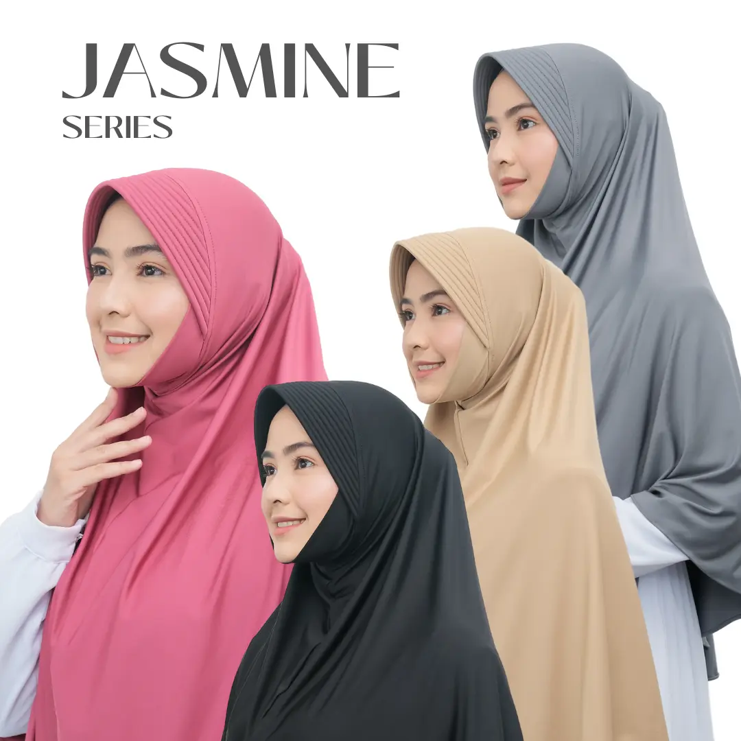 Zisha Hijab Bergo Jasmine Kerudung Dagu Semua Warna Bahan Spandeks Livia Super Instan Kerudung Muslim Nyaman & Praktis