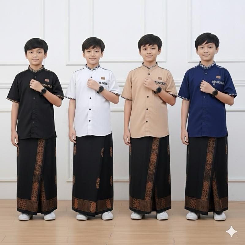 SARKO SETELAN ANAK KOKO ANAK REMAJA TANGGUNG TERBARU LENGAN PENDEK UNTUK USIA 9 - 15 TAHUN BAHAN TOYOBO PREMIUM