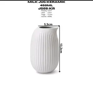 Creamer jug keramik polos 450ml (1PCs) milk jug / teko tempat creamer keramik polos by Indo Keramik - JG09-KR