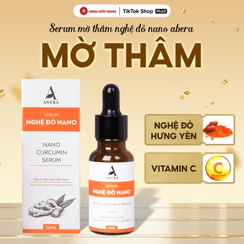 Serum mờ thâm nghệ đỏ Nano Abera 15ml - Mờ thâm mụn, thâm nách, thâm mắt, thâm muỗi đốt, thâm body, thâm mới và lâu năm