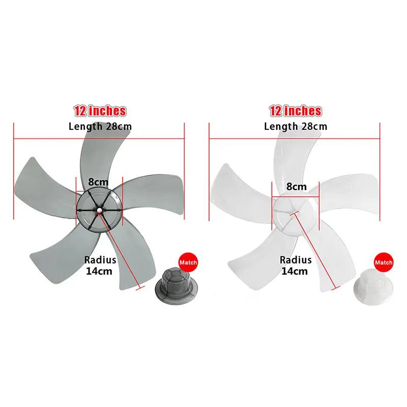 12 Inch quạt nhựa gia đình 5 lá với vỏ hạt cho bàn minh bạch nền người hâm mộ…