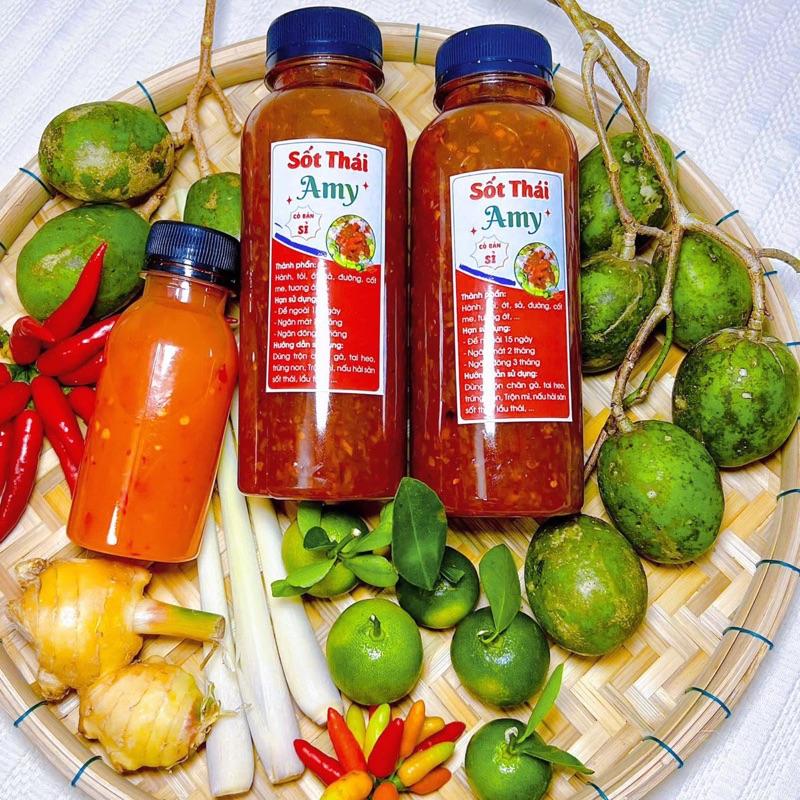 Combo 2 chai sốt thái trộn Chân gà Tặng kèm 1 chai muối chấm ớt đỏ siêu ngon- Đồ ăn vặt- mỗi chai 330ml