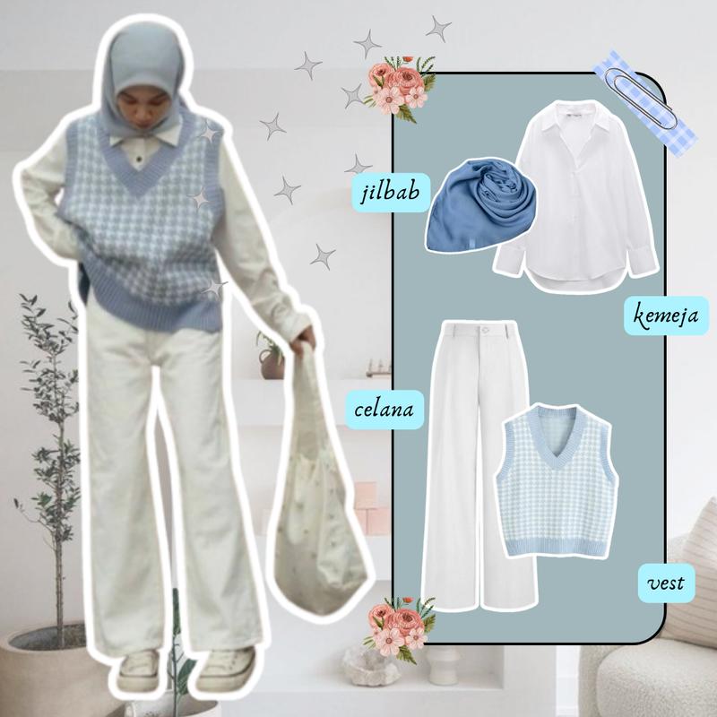 LSR set kekinian outfit kekinian korean style | rok span | Blouse | jilbab oneset remaja terbaru atasan bawahan setelan ootd EY023 0