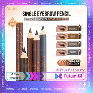 SALSA Single Eyebrow Pencil BPOM Exp Date Terbaru Pensil Alis Creamy Waterproof Tahan Lama Serut Rautan 4 Varian Warna Dark Brown Brown Ash Brown Ash Grey