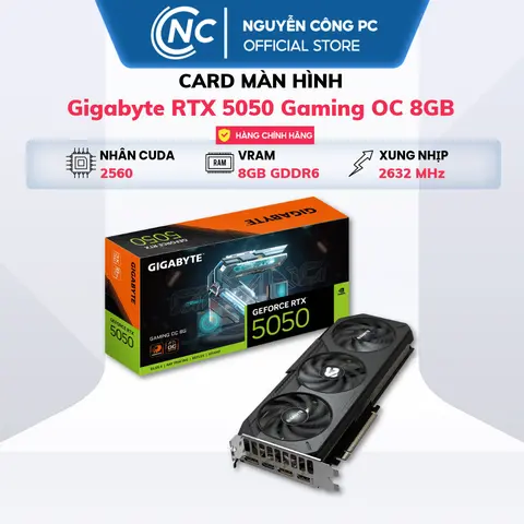Card màn hình VGA Gigabyte RTX 5050 Gaming OC 8GB - BH 36 tháng