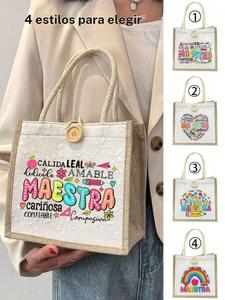 Bolso tote de tela de lona con estampado arcoíris para mujer, gran capacidad, correa ajustable, bandolera y bolso de hombro, uso diario casual y regalos