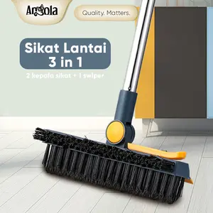 ANGOLA Sikat Dorong Lantai Murah Multifungsi D29 Sikat Toilet Sikat Gagang Kamar Mandi Anti Karat Alat Wiper Pembersih Lantai 3in1 silikon Tahan Lama Dapur Bristle
