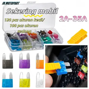 [Jrmoto] 120 PCS Sekering Mobil Universal Bahan Lembaran Aluminium 2-35A Fuse Tancap Jumbo Maxi Blade Aksesoris Kendaraan Jumper Fuse Baterai