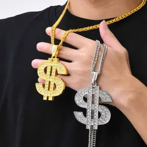 Kalung Hip Hop Rantai Gold Dollar Necklace Fashion Kalung Dollar Emas Hip Hop Chain