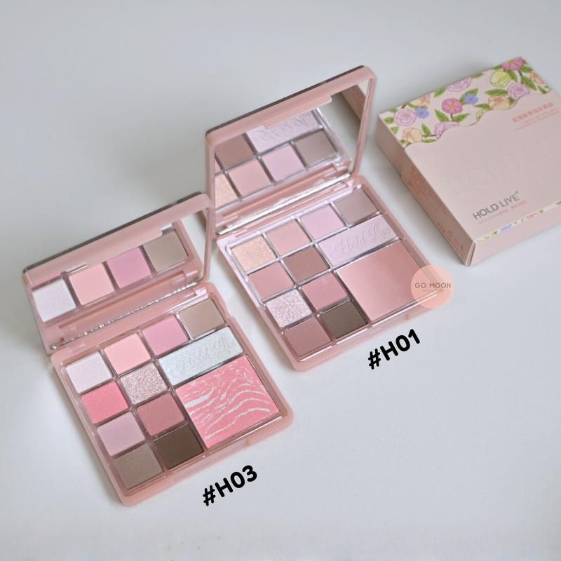 HOLD LIVE Bảng Phấn Mắt HL755 Secret Garden 12 Ô Màu 3 in 1 Mắt Má Highlight 15g Lên Màu Chuẩn Không Fall Out Cosmetic Nữ Trang Điểm Mỹ Phẩm Go Moon Shop