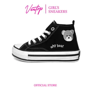 VENTOP Sepatu Sneakers Anak Perempuan Why Bear Classic High Abu