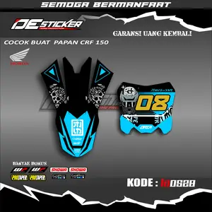 Stiker Papan Nomor Dan Spakbor Depan CRF 150 L Desaign Terbaru Keren Simpel Kode LA0528