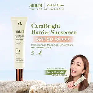 Amura CeraBright Barrier Sunscreen SPF 50 PA+++ | Perawatan Flek Hitam Melindungi Wajah dari Sinar UV Melembapkan Wajah Mencerahkan Wajah Sunscreen Kulit Berminyak Kering Jerawat