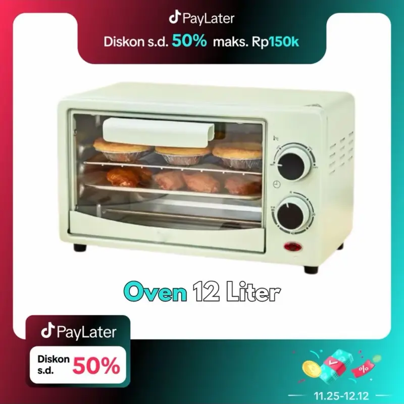 [ COD ] Oven mini TUUMYY PEMANGGANG ELETRIK PEMANAS MAKANAN STAINLEES kapasitas 12 LITER TM 1202 F 0