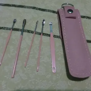 AK 2.00 - Alat Pembersih Telinga dengan Pouch Penyimpanan - Korek Kuping Bahan Stainless