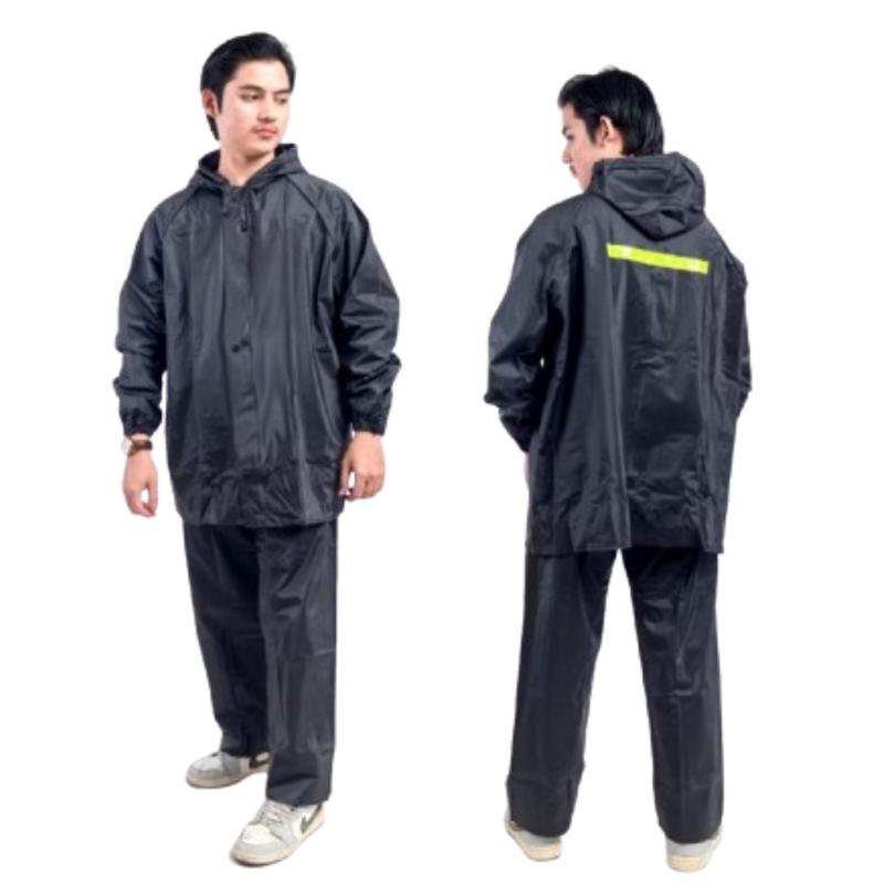 Product Introduction of JAS HUJAN DEWASA PRIA WANITA TEBAL MANTEL HUJAN UNISEX BAHAN PREMIUM KUAT Setelan Biru Merah Hijau 56