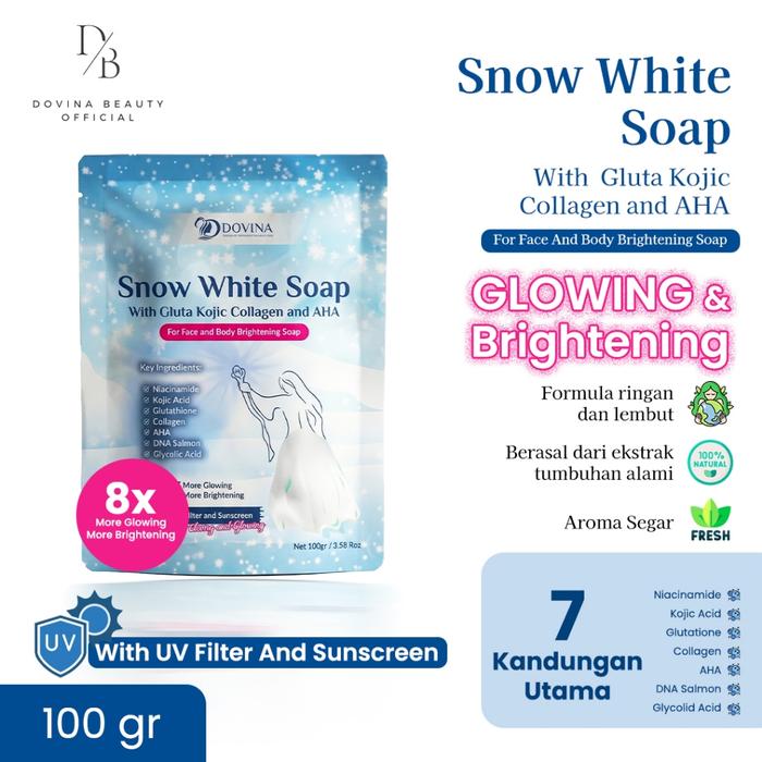 Gambar Dovina Beauty Official Sabun Pemutih Snow White Bundle 3 pcs Mencerahkan & Meratakan Warna Kulit Wajah dan Badan - 1 Pcs dari Feminine Wash by Dovina Kota Administrasi Jakarta Barat 4 Tokopedia
