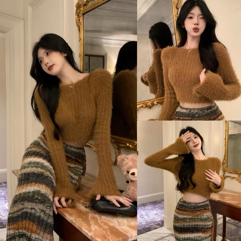 QC Chính Phẩm Live Sao Gửi Vậy Set Len Lông Chân Váy Dáng Dài Pha Nâu Phối Dây Kèm Áo Crt Tay Dài Loe Siu Xinh Sang Tôn Da Tôn Dáng Cho Nữ Thu Đông Dễ Mặc By DiepGZ311025