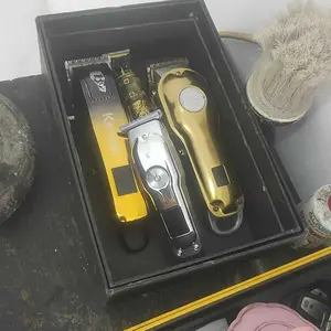 Alat Pencukur Rambut Mini Portabel VGR, Mesin Cukur Rambut Elektrik Profesional dengan Pisau Baja Karbon Ganda & Layar LCD, Cocok untuk Dewasa dan Anak-Anak