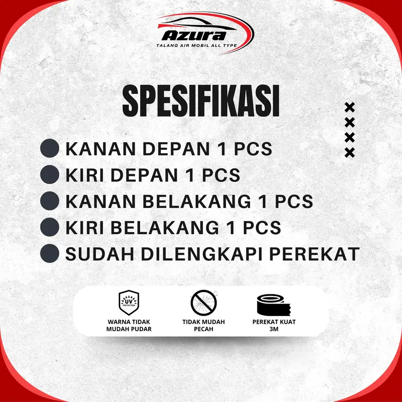 TALANG AIR MOBIL FEROZA LONG AZURA TALANG AIR PINTU MOBIL 1 SET 4 PCS MODEL SLIM HITAM MENGKILAP MENGGUNAKAN PEREKAT 3M SANGAT KUAT Car 2