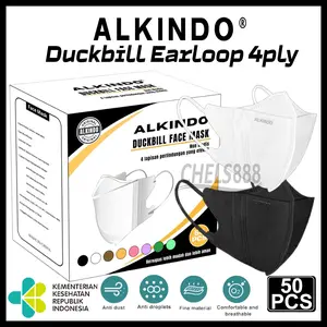 Masker Duckbill ALKINDO Earloop 4ply isi 50 pcs