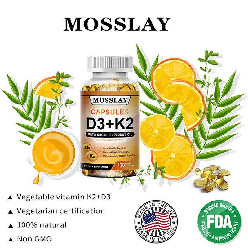 Vitamin D3+K2-Tulang, Sistem Kekebalan Tubuh, Kardiovaskular-30/60/120 Kapsul 4