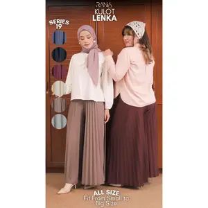 Rania Fashion Celana Kulot Plisket Lenka Panjang