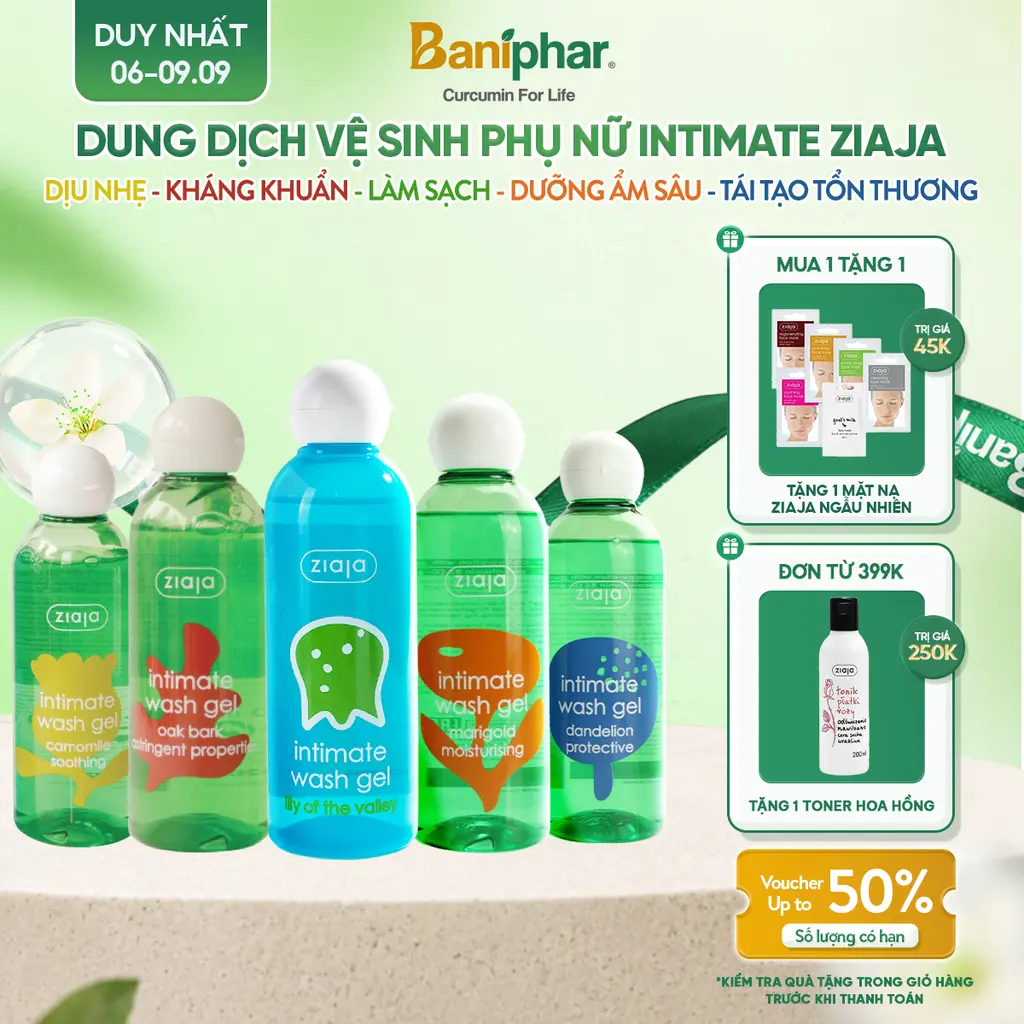 [ĐỘC QUYỀN LIVESTREAM] Dung Dịch Vệ Sinh Phụ Nữ Ziaja Intimate Thơm Mát Dịu Nhẹ, Giúp Làm Sạch Cân Bằng pH Tự Nhiên, Dưỡng Ẩm Sâu, Đem Lại Cảm Giác Thoải Mái 200ml