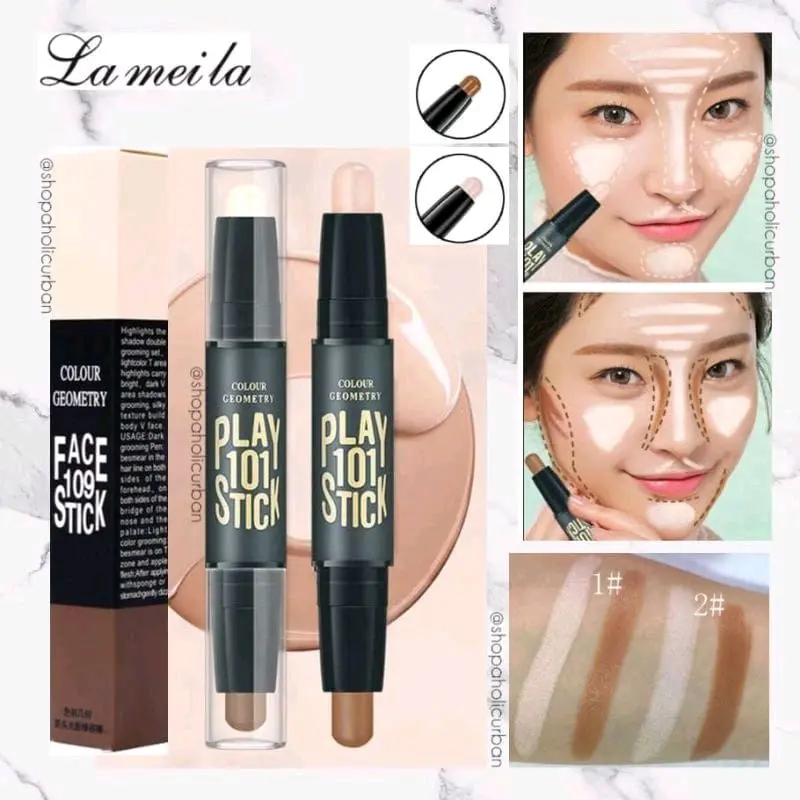(Paket 2 pcs) DNM Stick 2-Head Light Shading Concealer Contour Dua Sisi Untuk Mencerahkan Kulit 0