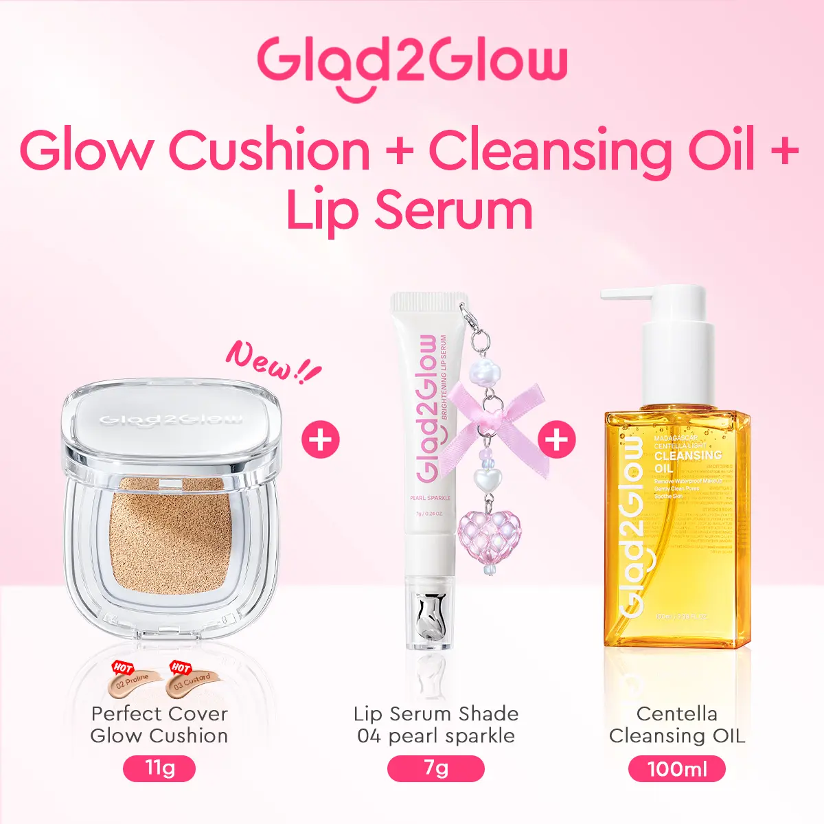 [3PCS] Cushion + Cleansing Oil +Lip Serum 04