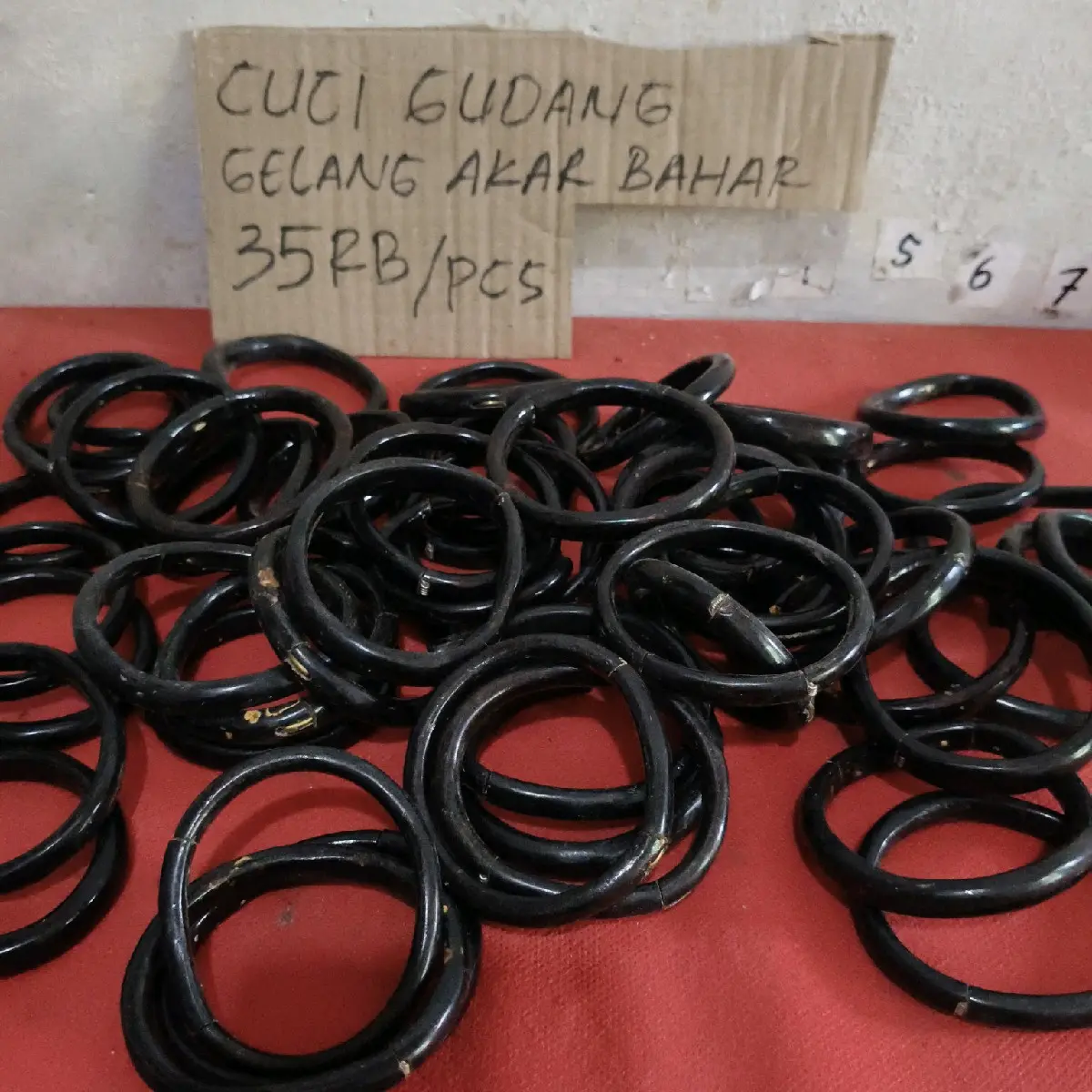 accesories Gelang akar bahar tali arus motif bulat engsel